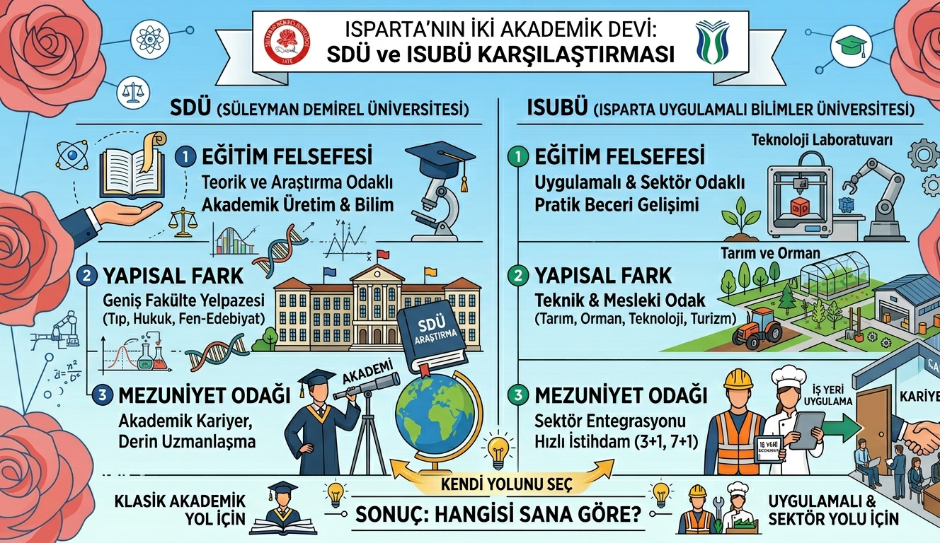 Isparta’nın İki Akademik Devi: SDÜ ve ISUBÜ Arasındaki Temel Farklar Neler?