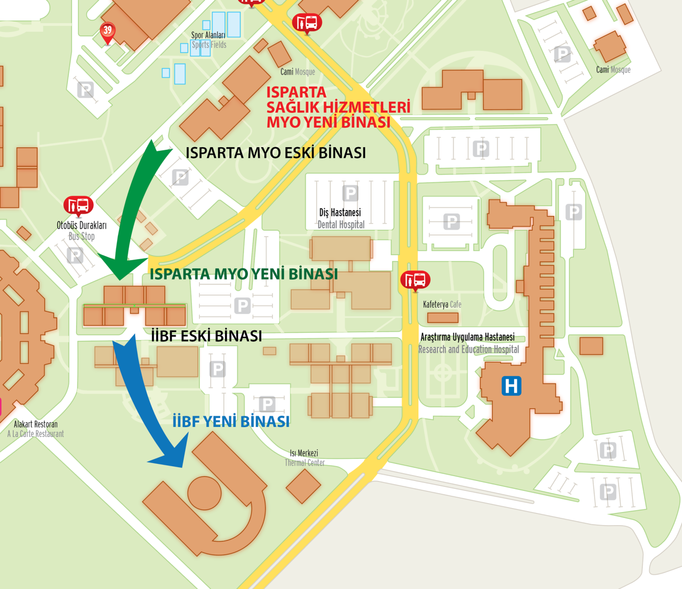 SDÜ Kampüs Krokisi ve Fakültelere Ulaşım Kolaylaşıyor